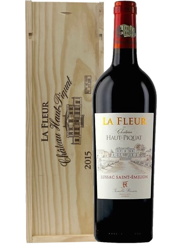 La Fleur de Chateau Haut Piquat, Lussac Saint-Emilion AOC, wooden box