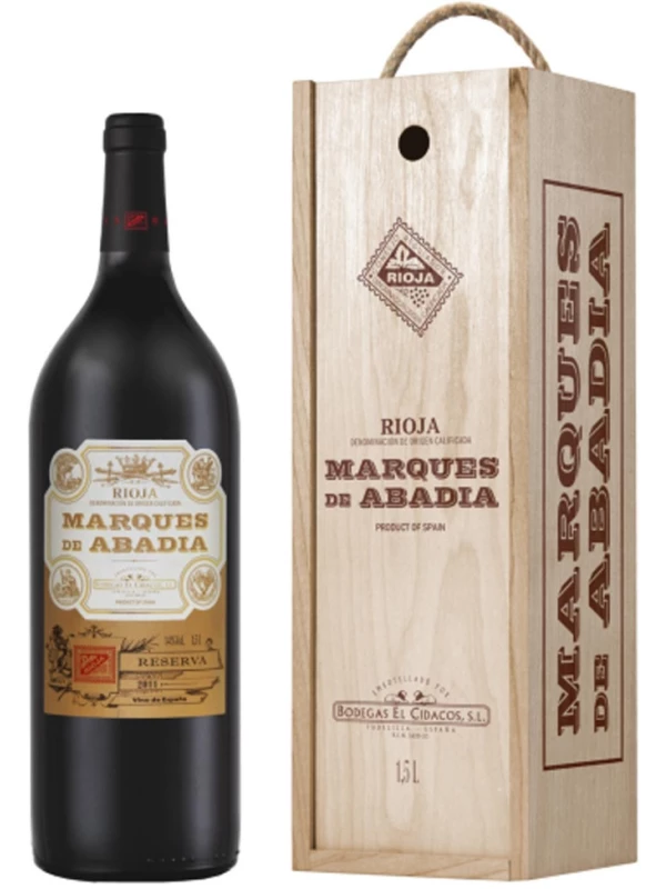 Bodegas El Cidacos, Marques de Abadia Reserva, Rioja DOC, wooden box
