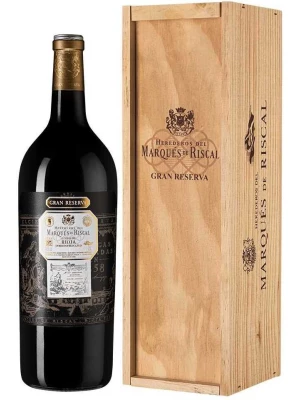 Вино Herederos del Marques de Riscal Rioja DOC Gran Reserva, wooden box 2016, 1.5 л