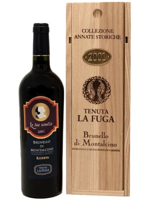 Вино Tenuta La Fuga, Le Due Sorelle Brunello di Montalcino Riserva DOCG, wooden box 2001, 0.75 л