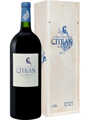 Вино Le Haut-Medoc de Citran, Haut-Medoc AOC wooden box 2011, 1.5 л