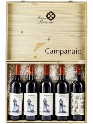 Вино Podere Monastero, Campanaio 10 Vendemmie, wooden box of 10 bottles (2006-2015) 0.75 л