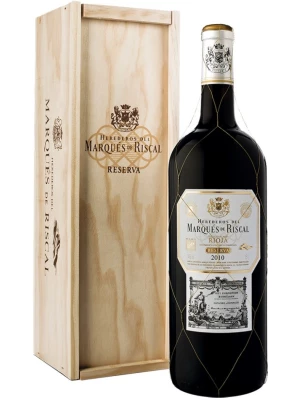Вино Herederos del Marques de Riscal Reserva, Rioja DOC, wooden box 2010, 1.5 л