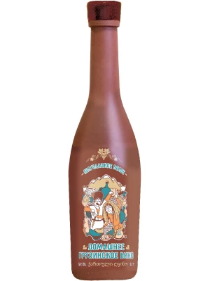 Вино GRW, Homemade Georgian Wine White Semi-Sweet, Clay Bottle 0.7 л
