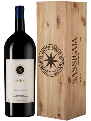 Вино Sassicaia, Bolgheri Sassicaia DOC, wooden box 2018, 6 л