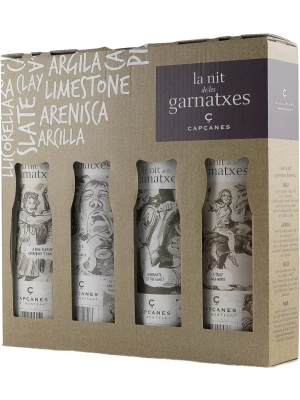 Вино Capcanes, La Nit de les Garnatxes Slate & Limestone & Clay & Sand, Montsant DO, gift set of 4 bottles in box 1.5 л