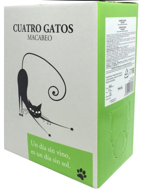 Navarro Lopez, Cuatro Gatos Macabeo, bag-in-box