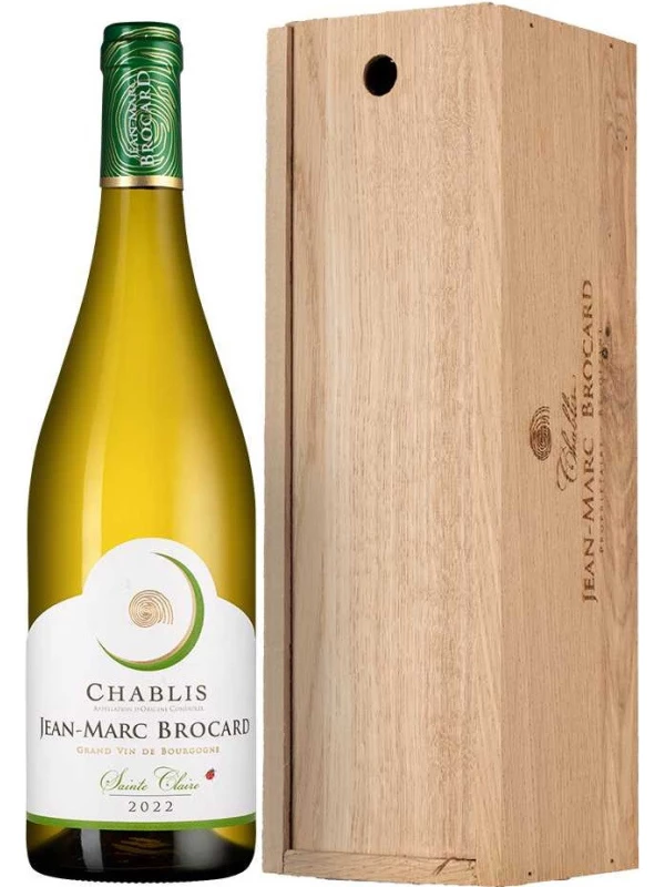 Jean-Marc Brocard, Chablis AOC Sainte Claire, oak case with sliding lid