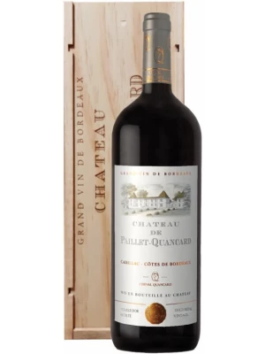 Вино Chateau de Paillet-Quancard, Cadillac-Cotes de Bordeaux AOC, wooden box 2015, 1.5 л