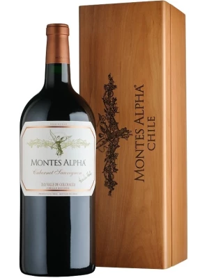 Вино Montes, Alpha Cabernet Sauvignon, wooden box 2013, 3 л