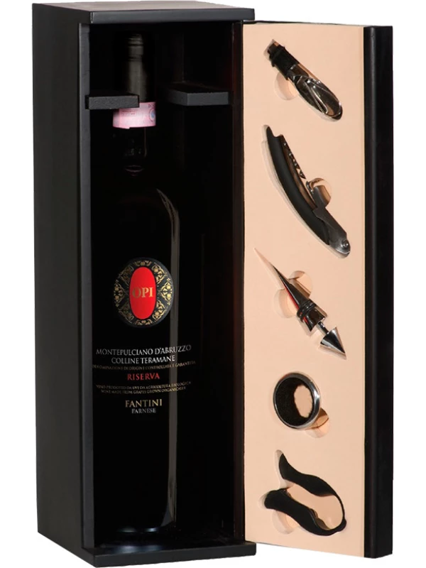 Fantini, Opi Montepulciano d'Abruzzo, Colline Teramane DOCG Riserva gift box with accessories