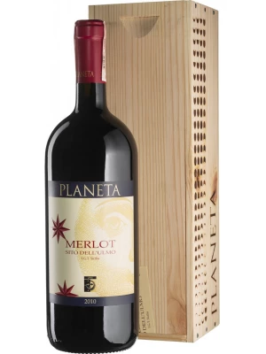 Вино Planeta, Merlot Sito dell'Ulmo wooden box 2010, 1.5 л