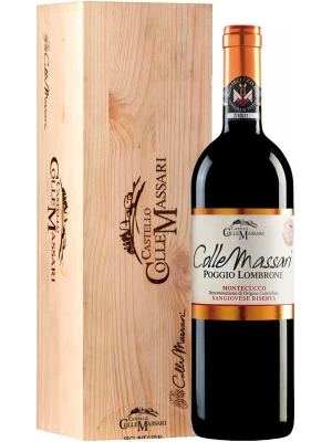 Вино Castello ColleMassari, Poggio Lombrone, Montecucco Sangiovese Riserva DOC wooden box 2015, 1.5 л