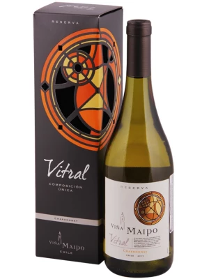 Вино Vina Maipo, Vitral Chardonnay Reserva, gift box 0.75 л