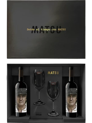 Вино Matsu, El Recio gift set with 2 bottles & 2 glasses 2015, 1.5 л