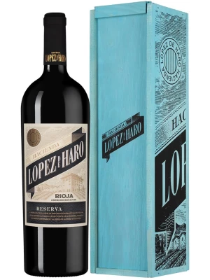 Вино Hacienda Lopez de Haro, Reserva, Rioja DOCa, gift box 2018, 1.5 л