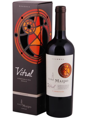 Вино Vina Maipo, Vitral Carmenere Reserva, gift box 2016, 0.75 л