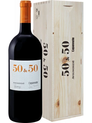 Вино Avignonesi-Capannelle, 50 & 50, Toscana IGT, wooden box 2018, 1.5 л