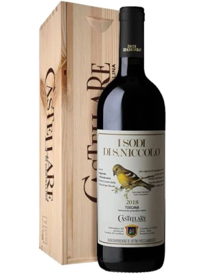 Вино Castellare di Castellina, I Sodi di San Niccolo, Toscana IGT, wooden box 2018, 0.75 л
