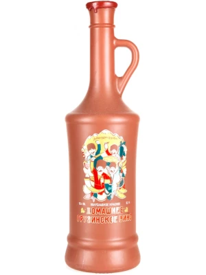 Вино GRW, Homemade Georgian Wine Red Semi-Sweet, Clay Bottle 0.7 л