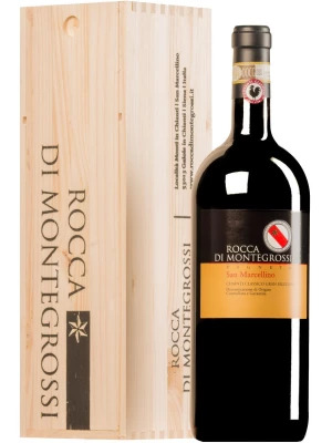 Вино Rocca di Montegrossi, Vigneto San Marcellino Gran Selezione, Chianti Classico DOCG, wooden box 2013, 1.5 л