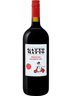 Вино Villa degli Olmi, Gatto Matto Primitivo, Salento IGT 2018, 1.5 л