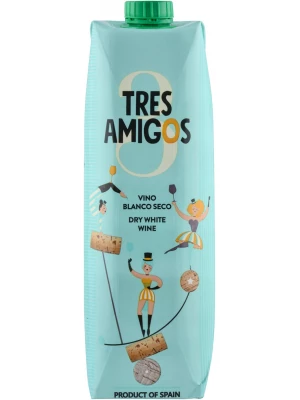 Вино Tres Amigos Blanco Seco, Tetra Prism 1 л