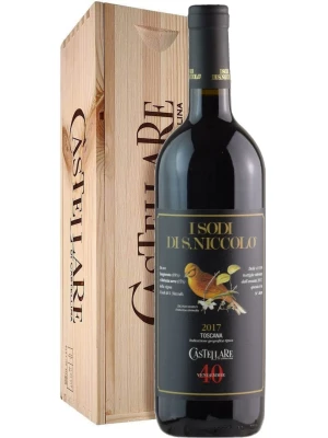 Вино Castellare di Castellina, I Sodi di San Niccolo, Toscana IGT, wooden box 2017, 0.7 л