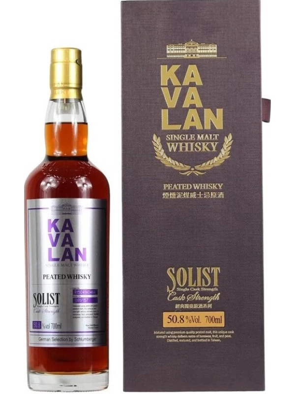 Kavalan, Solist Peated Single Malt Cask Strength (50,8%), gift box