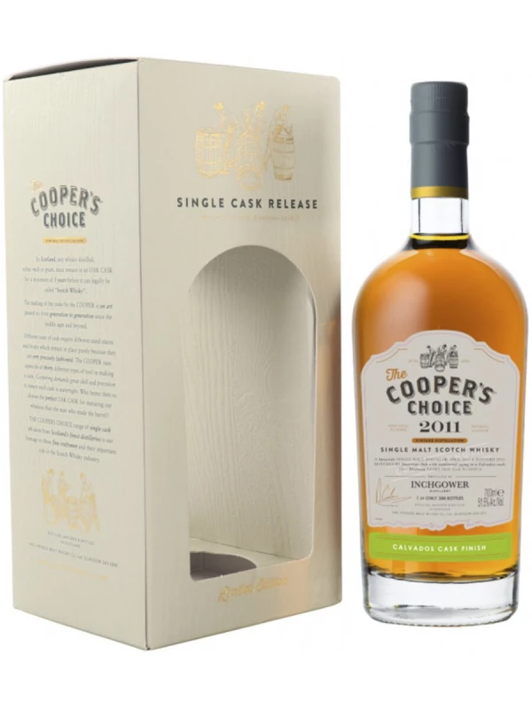The Cooper's Choice Inchgower Single Malt Calvados Cask Finish, gift box