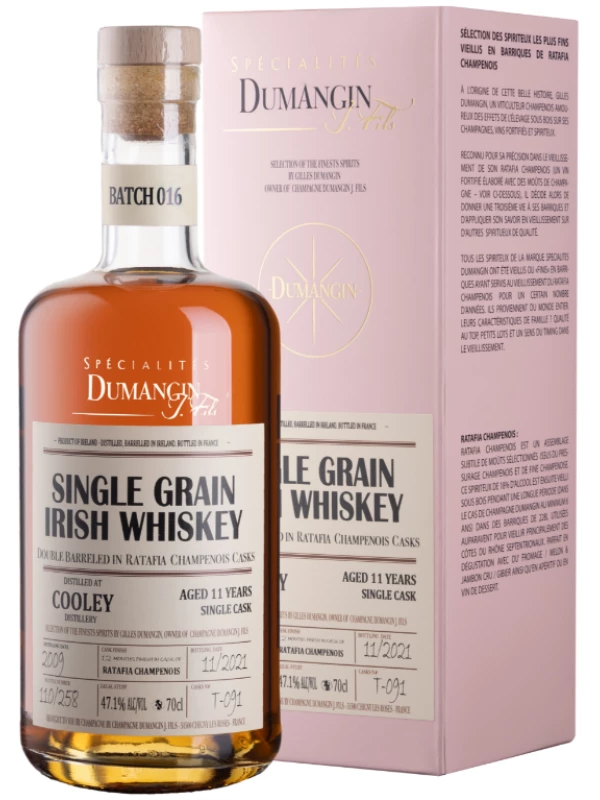 Dumangin J. Fils, Batch 16 Cooley Single Grain Irish Whiskey 11 Years Old, gift box