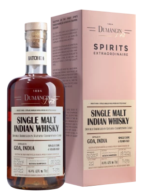 Виски Dumangin J. Fils, Batch 24 Single Malt Indian Whisky 6 Years Old, gift box 0.7 л
