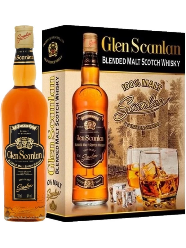Glen Scanlan Blended Malt Scotch Whisky, gift box and glass
