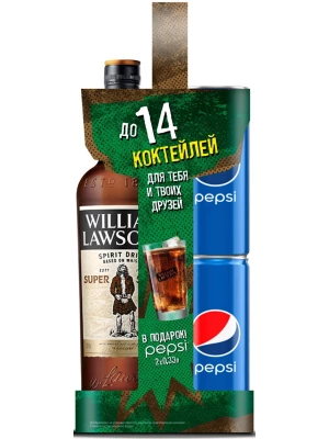 Виски William Lawson's Super Spiced (Russia), gift set with 2 cans of Pepsi 0.7 л