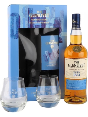 Виски The Glenlivet Founder's Reserve, gift box with 2 glasses 0.7 л