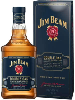 Виски Jim Beam, Double Oak, gift box 0.7 л