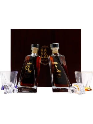 Виски Kavalan Solist Moscatel (57,8%) and Kavalan Solist Pedro Ximenez (57,8%), wooden box, with two glasses 1 л
