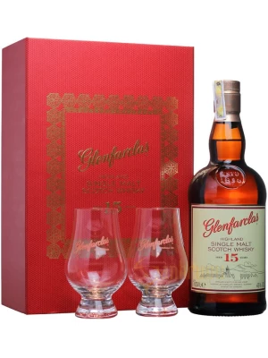 Виски Glenfarclas 15 years, gift box with 2 glasses 0.7 л