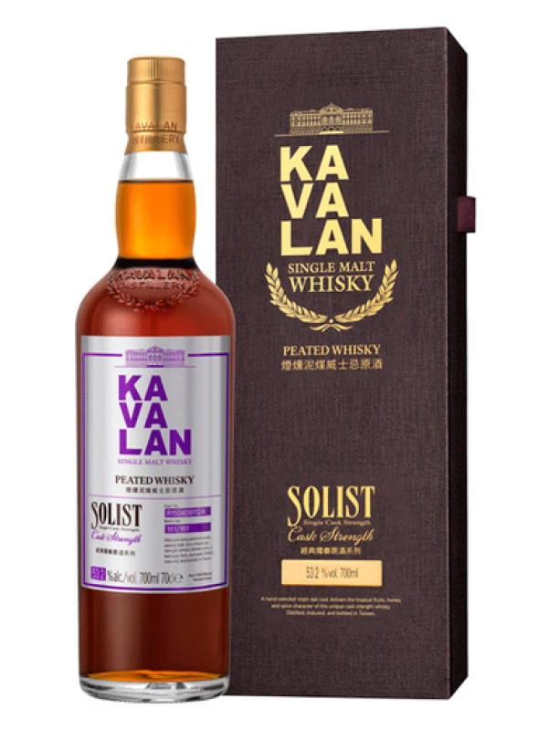 Kavalan, Solist Peated Single Malt Cask Strength (53,2%), gift box