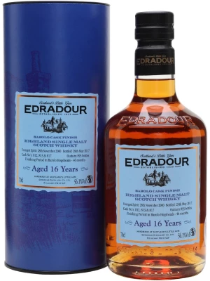 Виски Edradour 16 Years Old, Barolo Cask Finish, in tube 2000 0.7 л