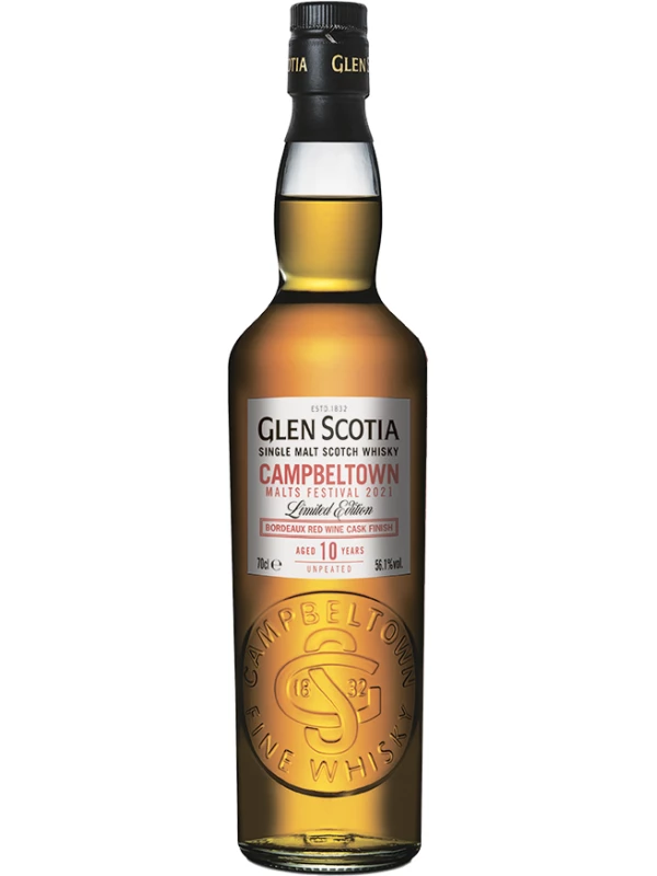Glen Scotia 10 Years, Bordeaux Red Wine Cask Finish, gift box