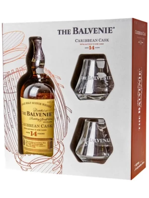 Виски Balvenie Caribbean Cask, 14 Years Old, gift box with 2 glasses 0.7 л