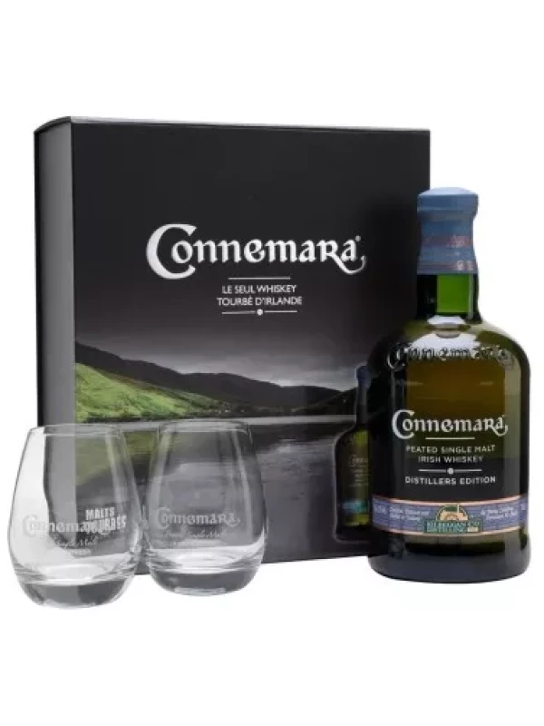 Connemara Distillers Edition, gift box with 2 glasses