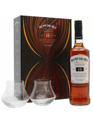 Виски Bowmore 15 Years Old, gift box with 2 glasses 0.7 л