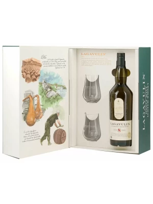 Виски Lagavulin 8 Years Old, gift box with 2 glasses 0.7 л