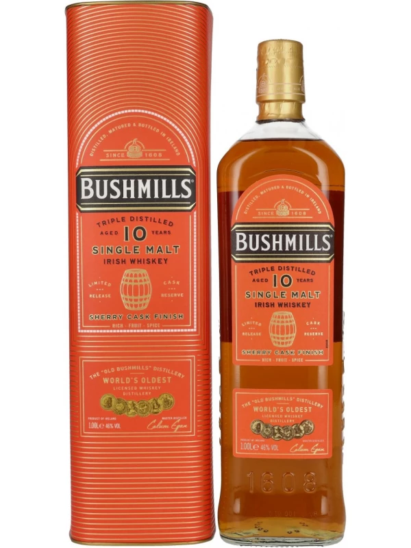 Bushmills Single Malt 10 Years Old Sherry Cask Finish, in tube
