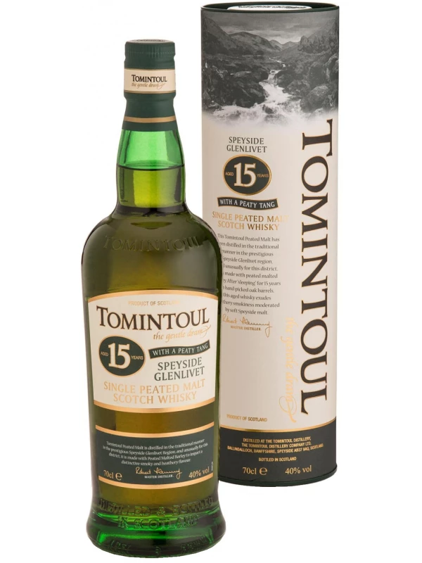 Tomintoul 15 Years Old with a Peaty Tang, gift tube