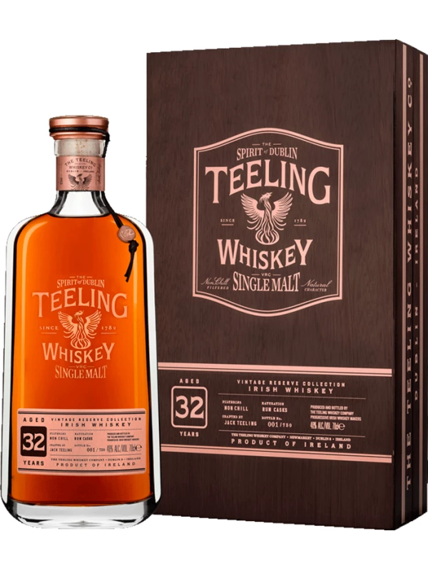 Teeling, Single Malt Irish Whiskey, 32 Years Old, in wooden box