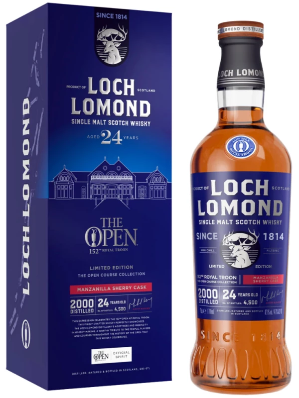 Loch Lomond Limited Edition Open Course Collection 152 Royal Troon Loch Lomond 24 Year Old, gift box