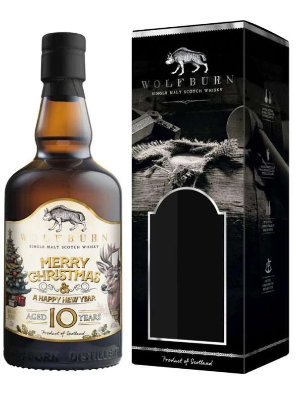 Wolfburn Merry Christmas 10 Years Old, gift box